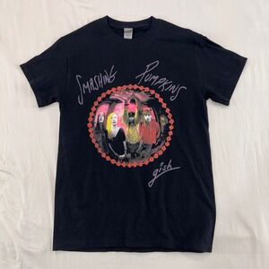 Gildan Smashing Pumpkins Gish Band Tee Unisex Small Black Graphic T-Shirt | Rock
